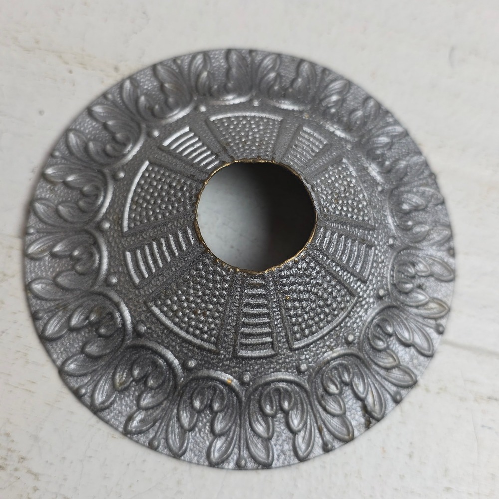 Progress Lighting Vintage Spanish Brass Chandelier Canopy Escutcheon Silver Tone